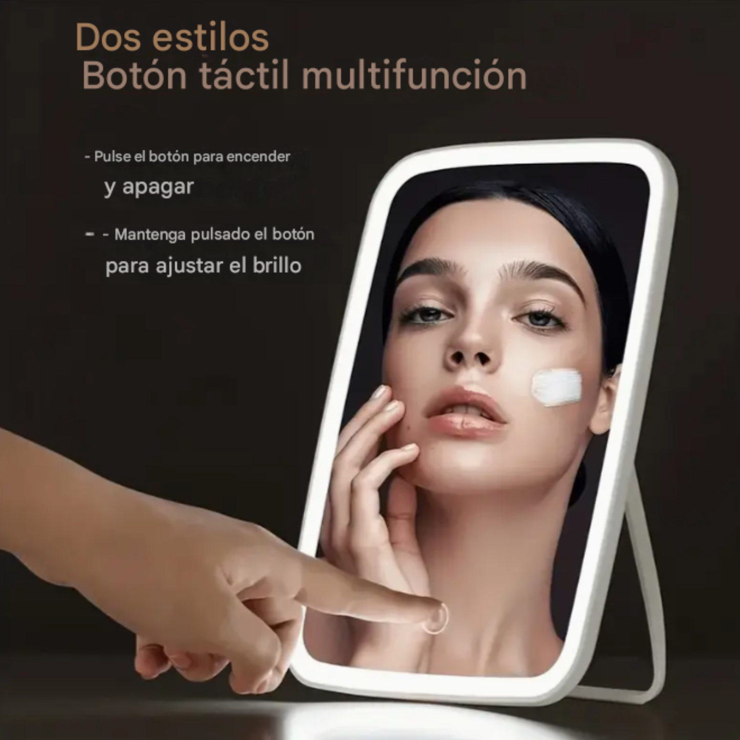 Espejo de mano con luz led