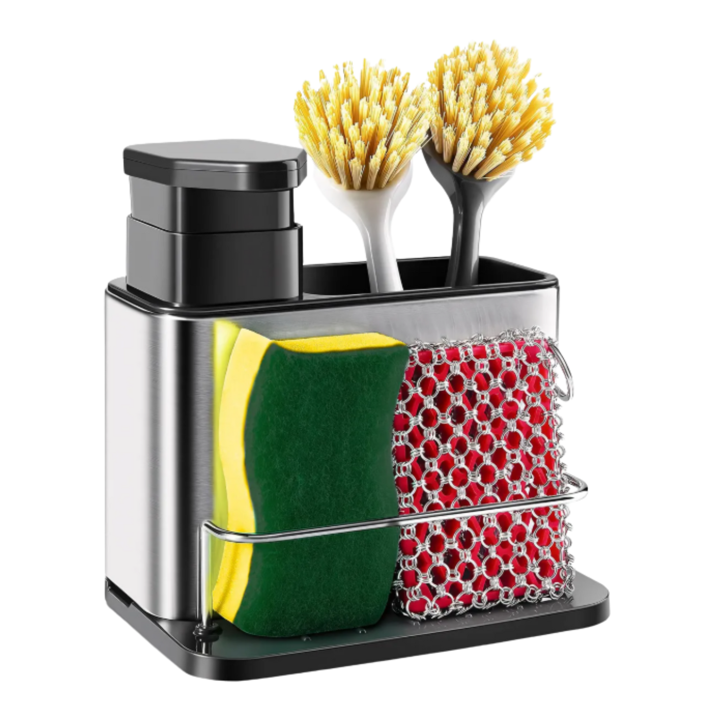 Dispensador De Jabón Con Soporte Para Esponja 3 en 1