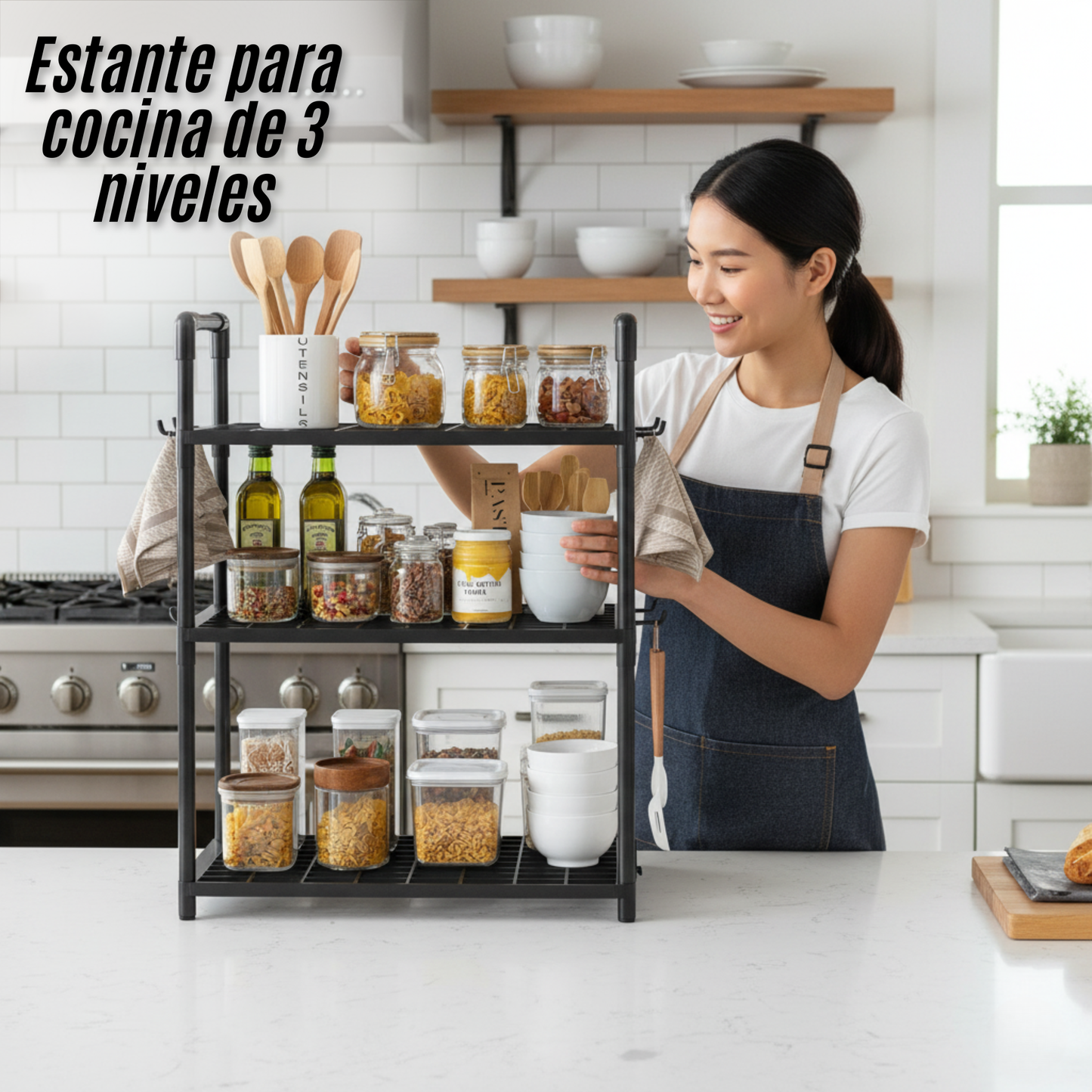 Estante para cocina de 3 niveles
