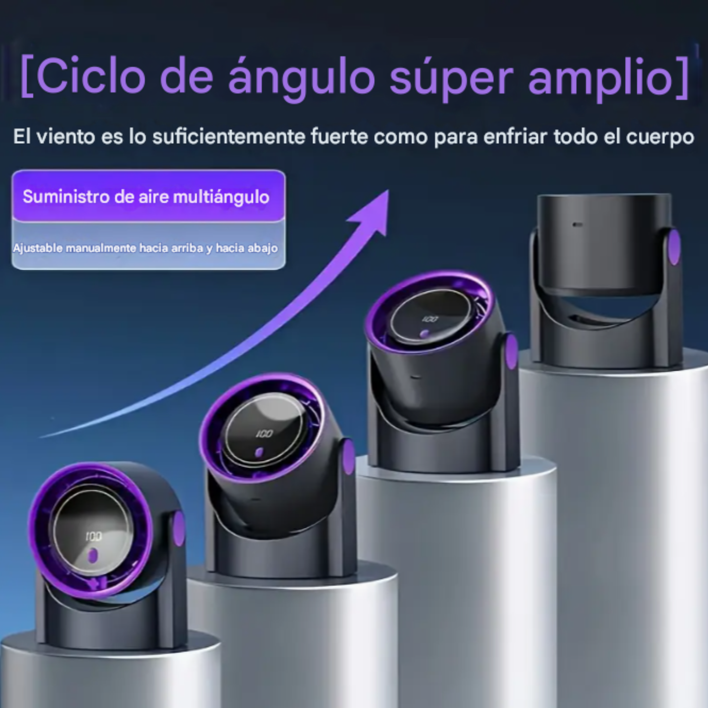 Ventilador de escritorio portátil con pantalla digital