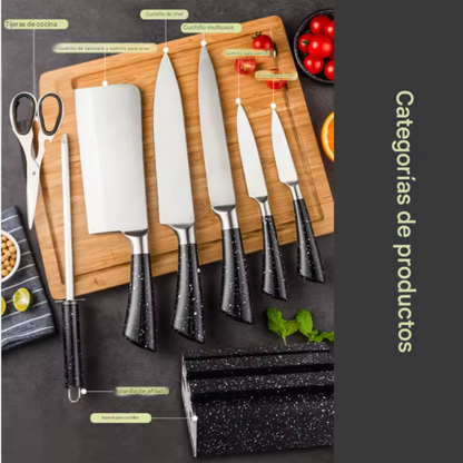 Juego de Cuchillos x7 piezas con muestrario