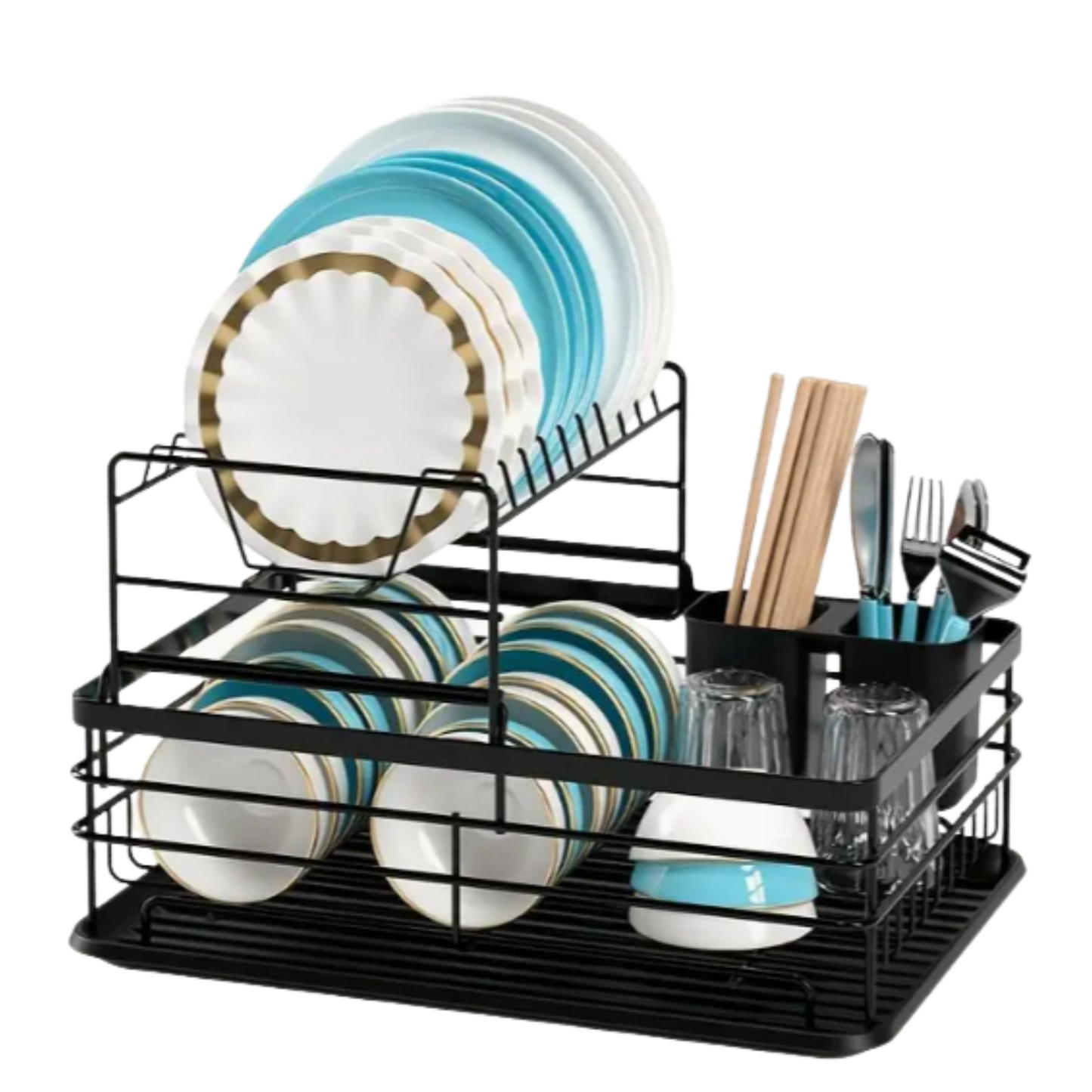 Escurridor de loza de 2 niveles