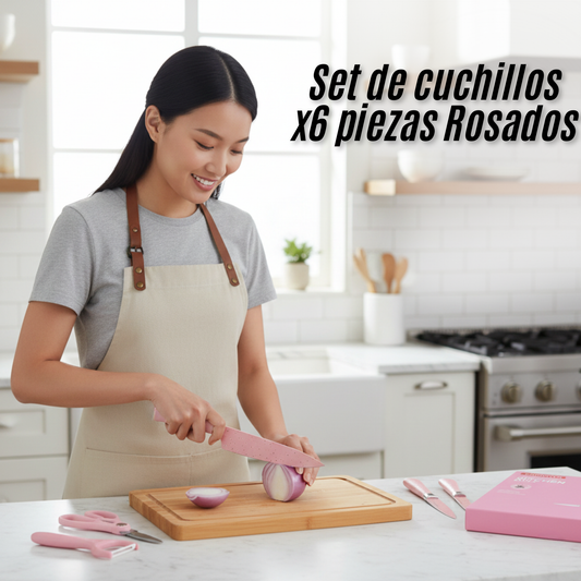 Set de cuchillos x6 piezas Rosados