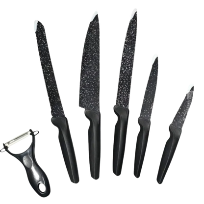 Set de cuchillos x6 piezas Negros