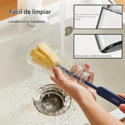 Botella Dispensadora de Aceite de Vidrio con Pico Vertedor