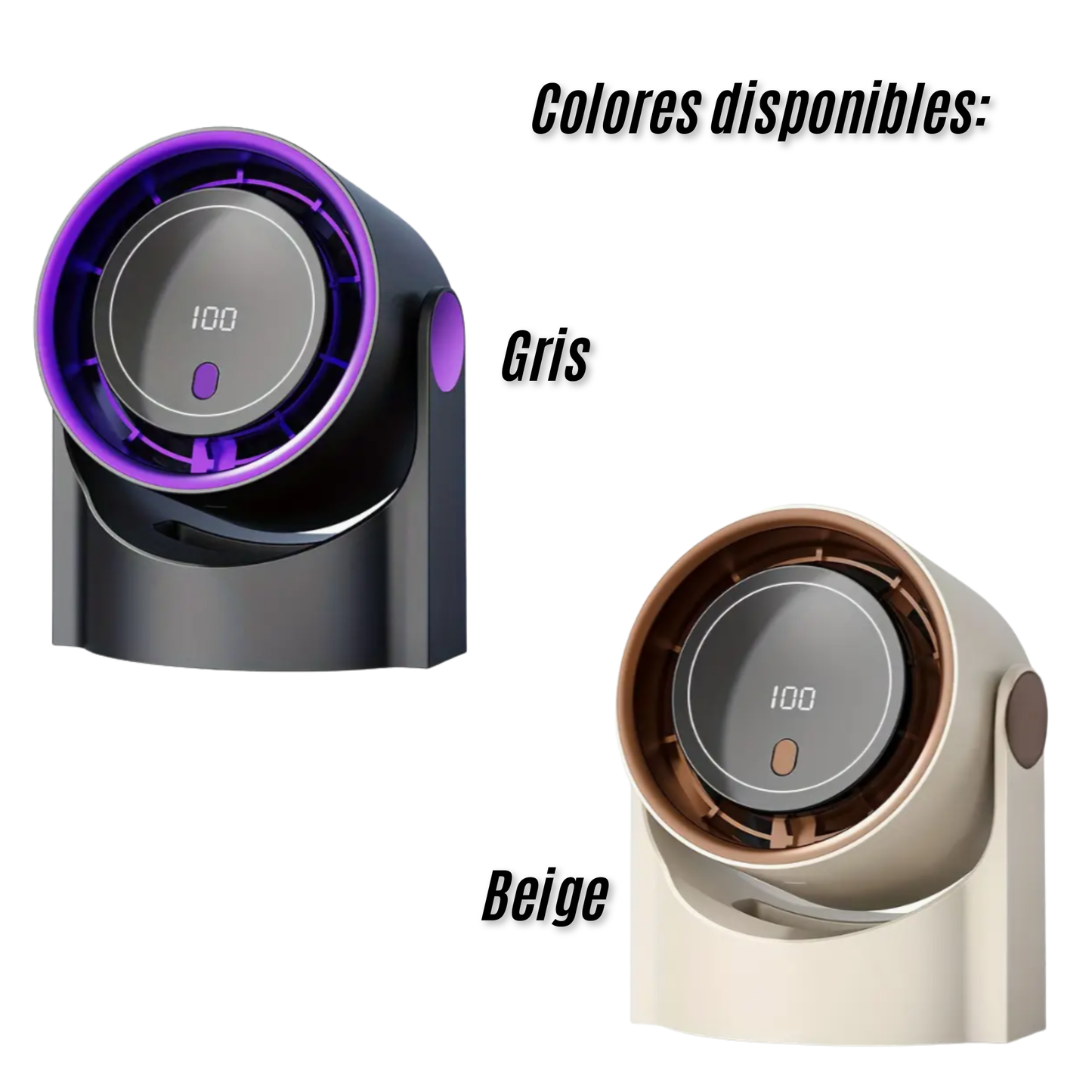 Ventilador de escritorio portátil con pantalla digital
