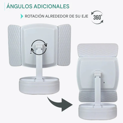 Espejo de tocador LED plegable con mini gaveta