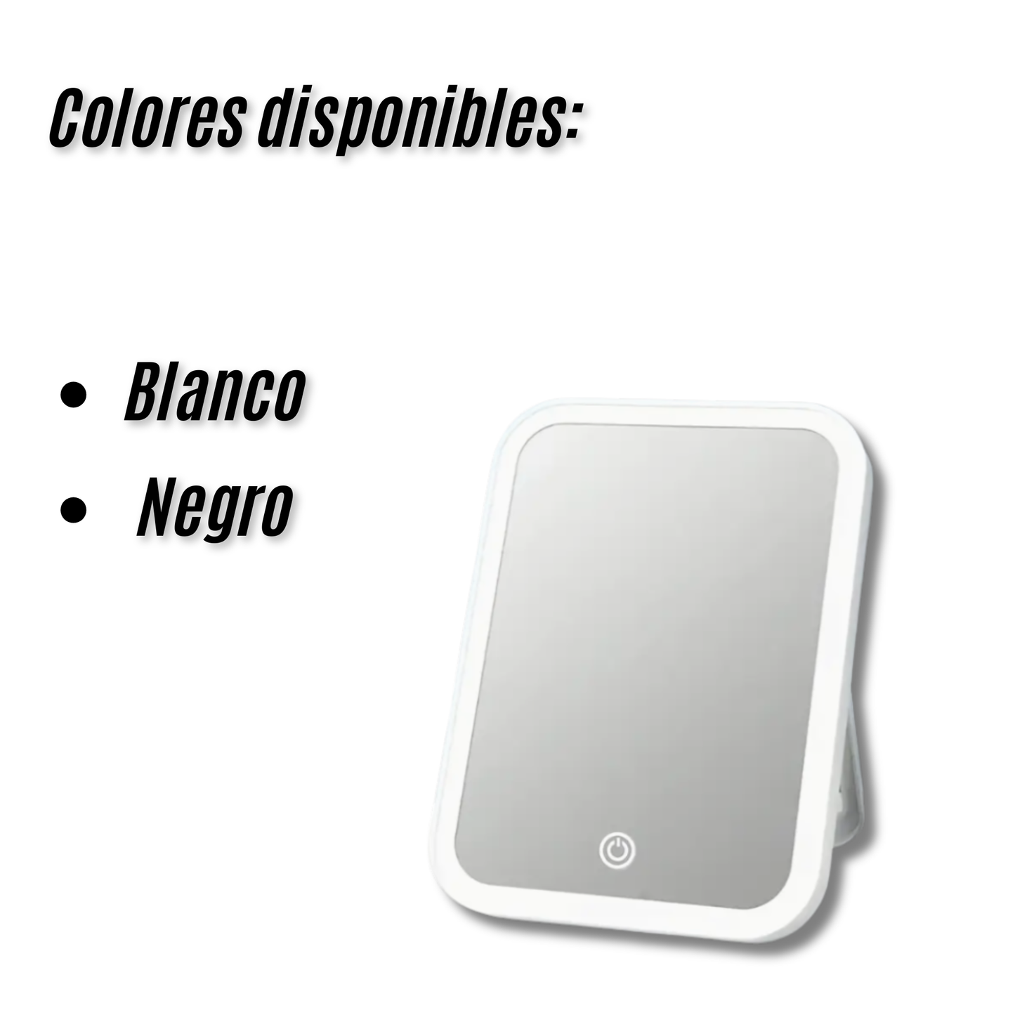 Espejo de mano con luz led