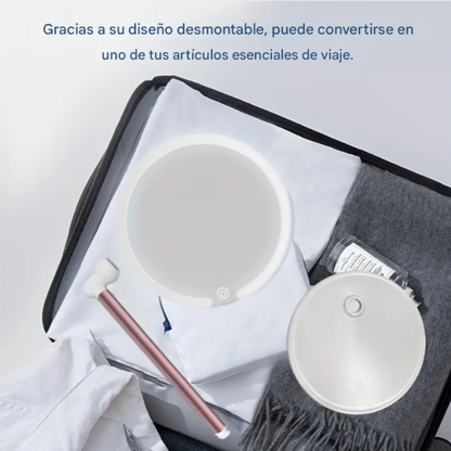 Espejo De Mano Led Con Soporte Para Celular