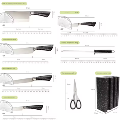 Juego de Cuchillos x7 piezas con muestrario