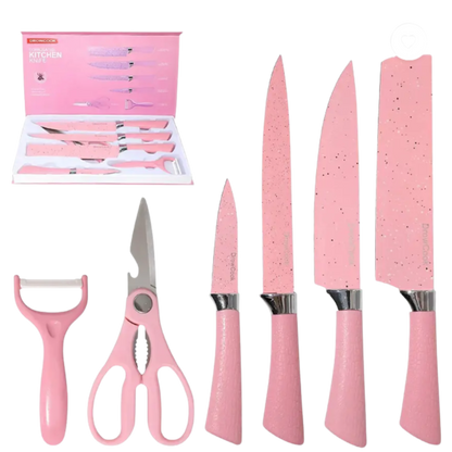 Set de cuchillos x6 piezas Rosados