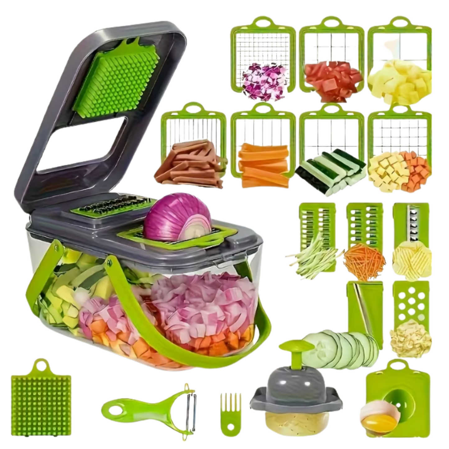 Picadora de alimentos manual de 22 piezas