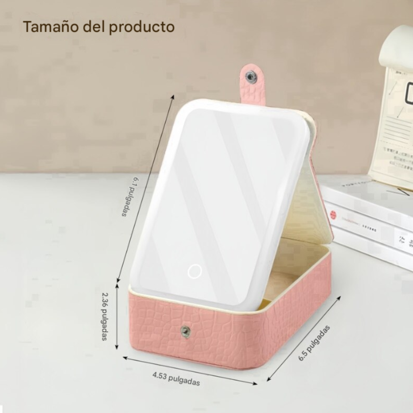 Mini Organizador De Maquillaje Con Espejo Y Luz Led