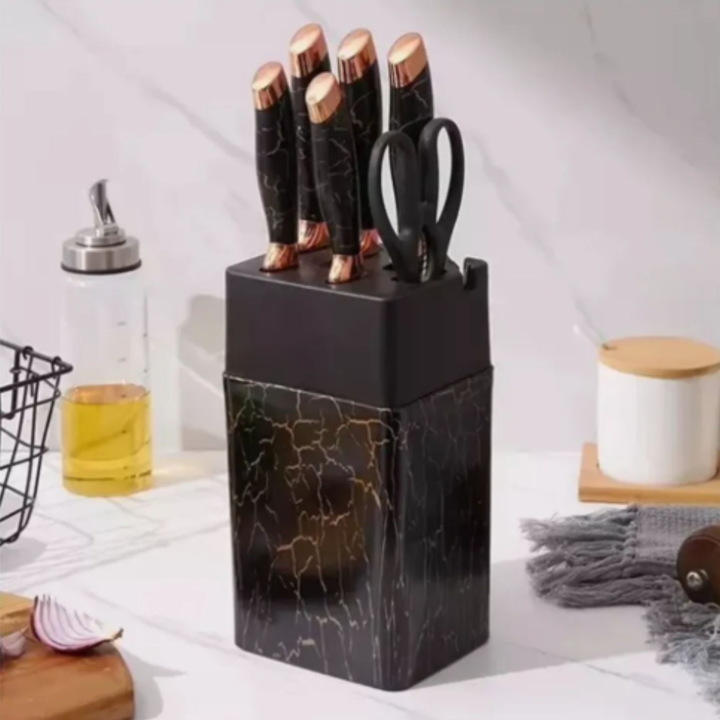 Set Cuchillos Cocina Cerámica Base Tijeras