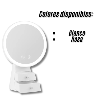 Espejo De Maquillaje Tocador Con Luces Y Cajones Recargable