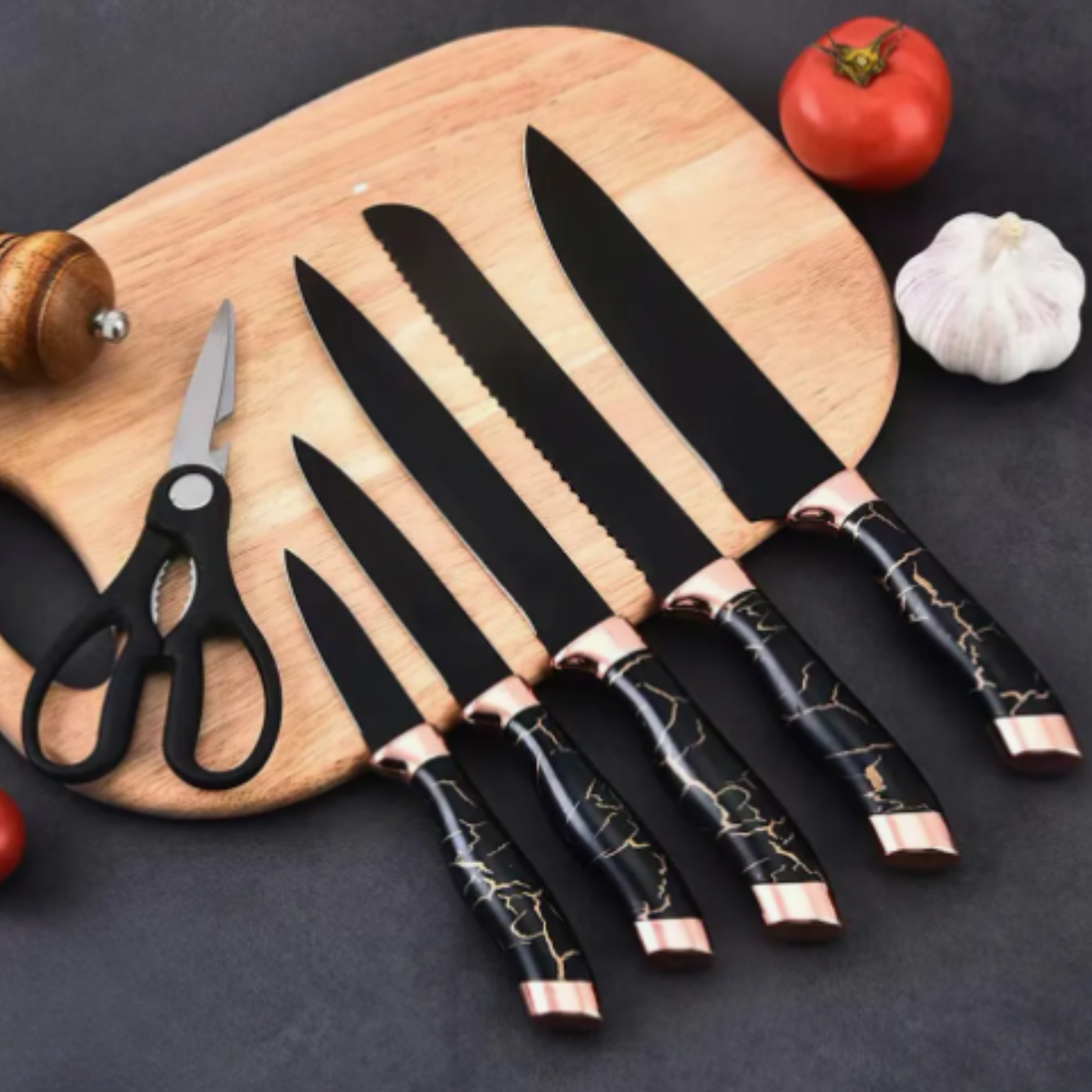 Set Cuchillos Cocina Cerámica Base Tijeras