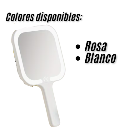 Espejo De Maquillaje Cuadrado Portátil Con Luces