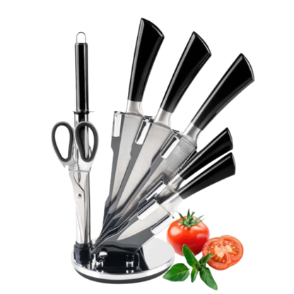 Set Cuchillos Cocina 8 o 9 Piezas Base Acero Inoxidable