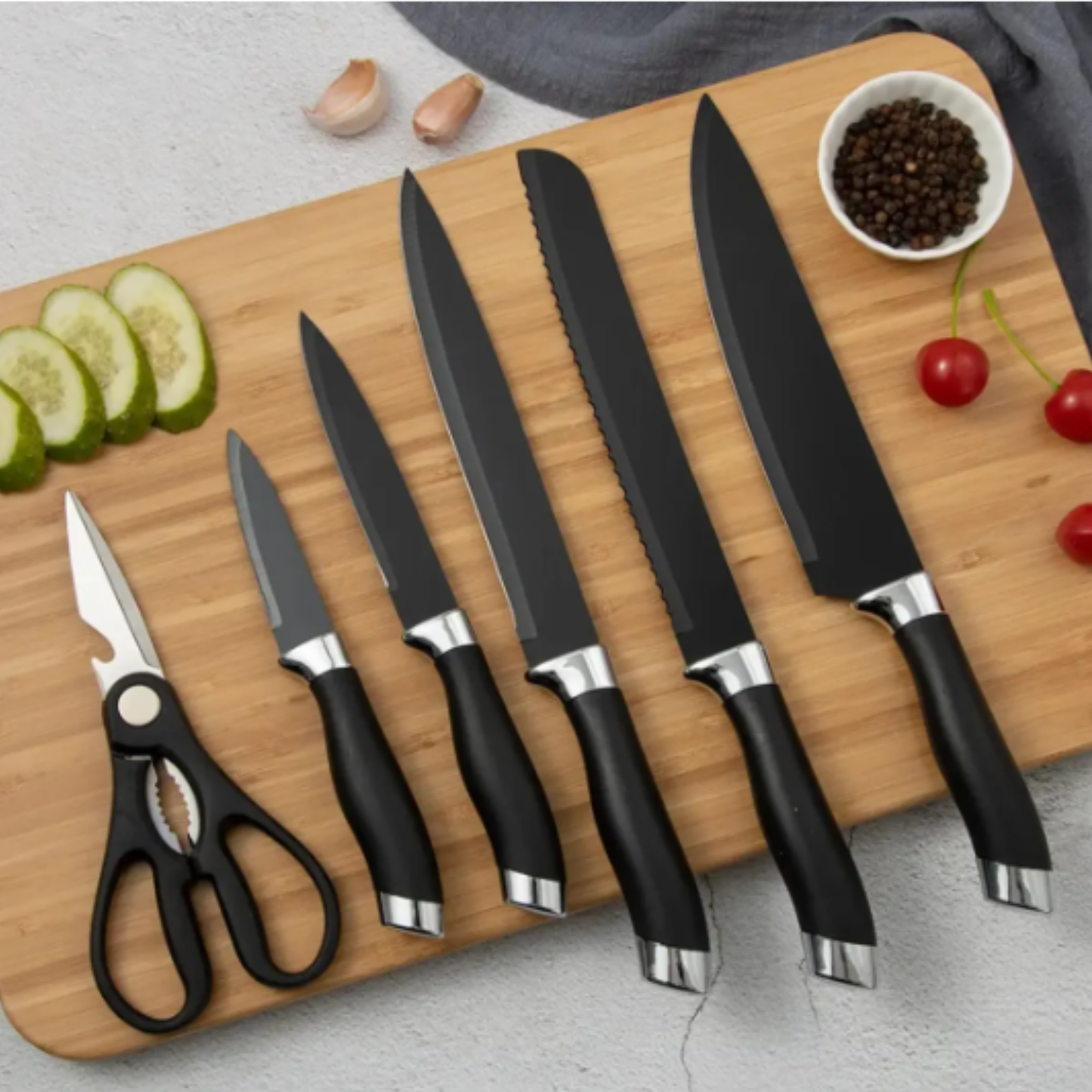 Juego De Cuchillos y Utensilios De Cocina De 20 Piezas