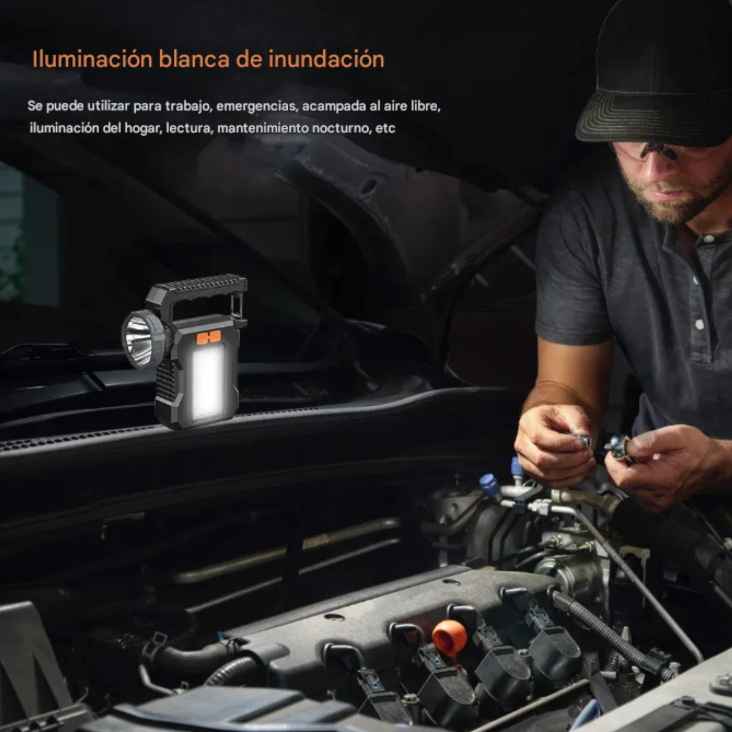 Lámpara de mano LED de emergencia multifunción