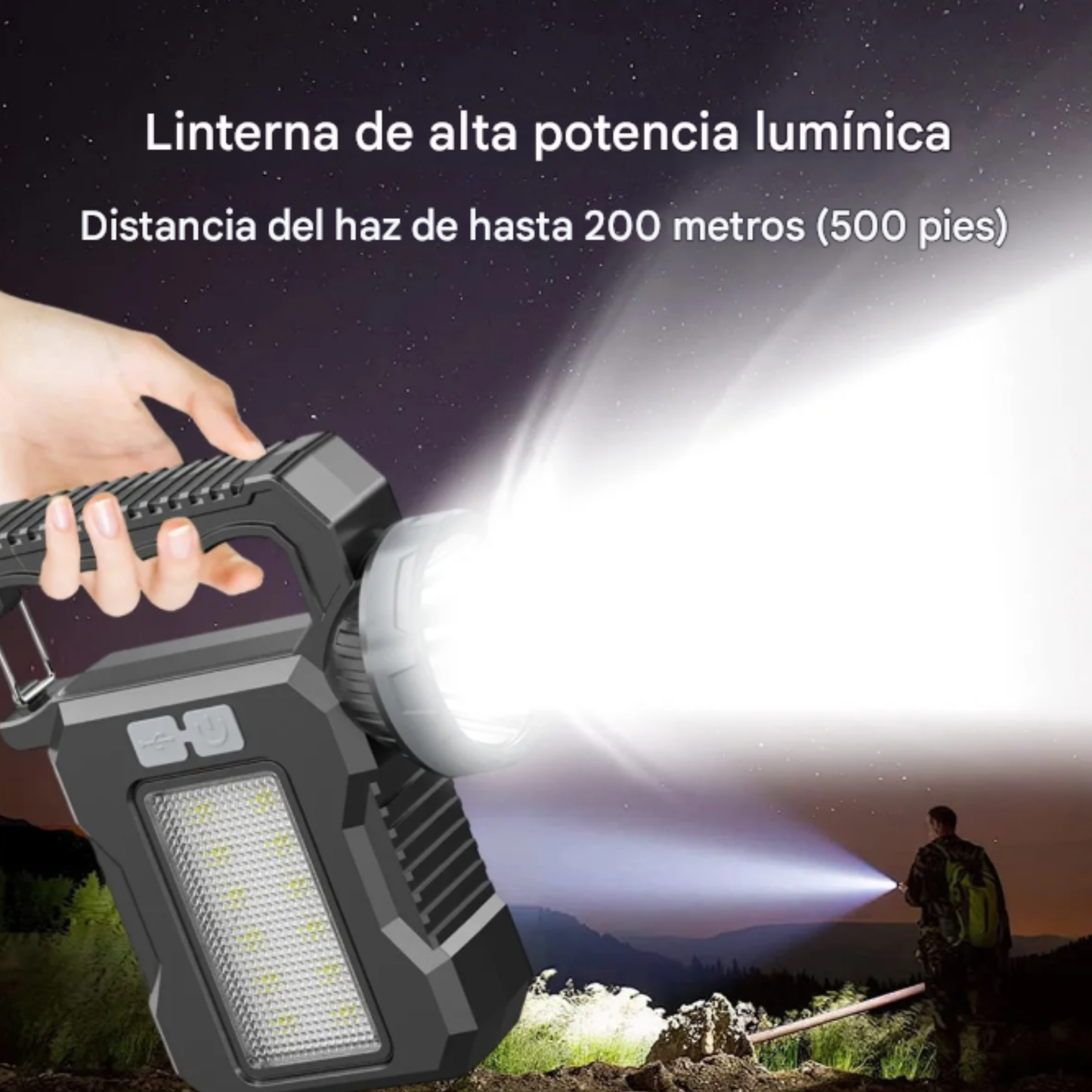 Lámpara de mano LED de emergencia multifunción