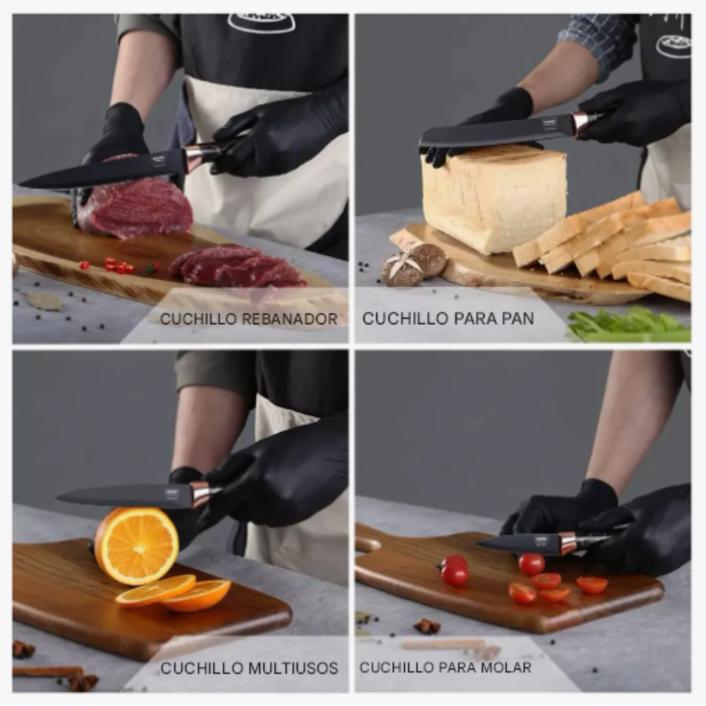 Set Cuchillos Cocina Cerámica Base Tijeras