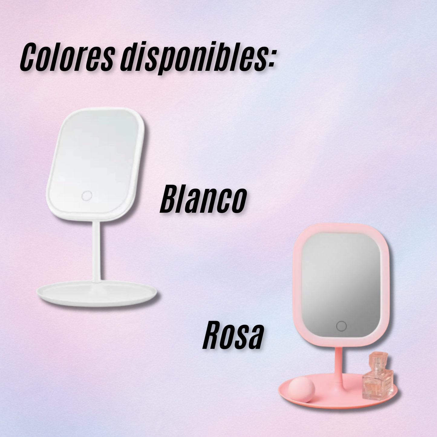 Espejo de maquillaje portátil recargable