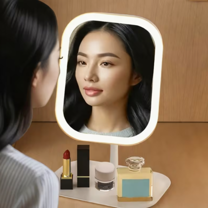 Espejo de maquillaje con luz LED