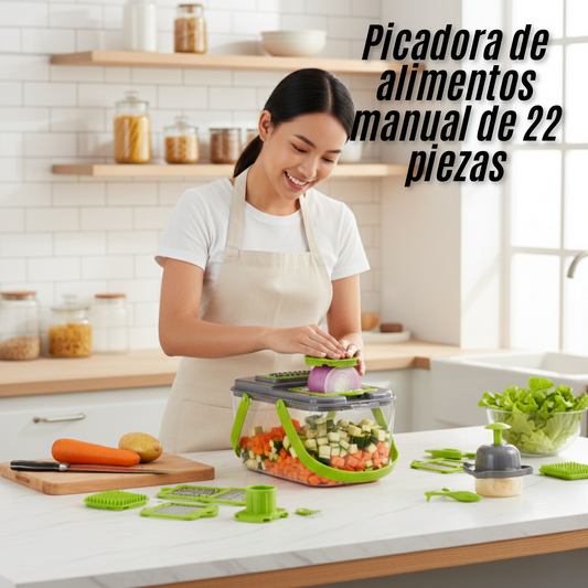 Picadora de alimentos manual de 22 piezas