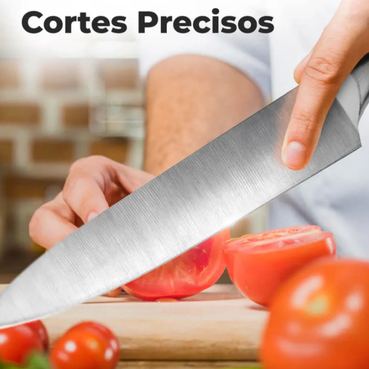 Set Cuchillos Cocina 8 o 9 Piezas Base Acero Inoxidable