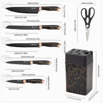 Set Cuchillos Cocina Cerámica Base Tijeras