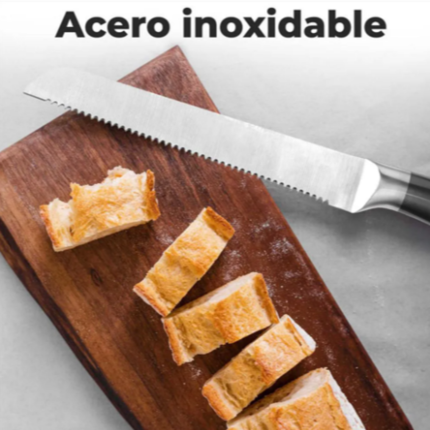 Set Cuchillos Cocina 8 o 9 Piezas Base Acero Inoxidable