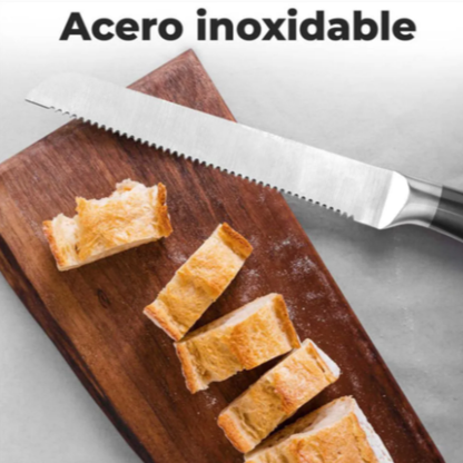 Set Cuchillos Cocina 8 o 9 Piezas Base Acero Inoxidable