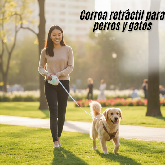 Correa retráctil para perros y gatos