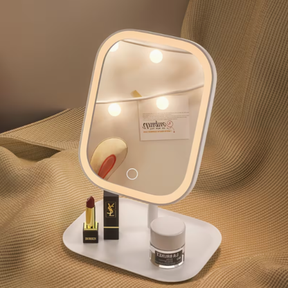 Espejo de maquillaje con luz LED