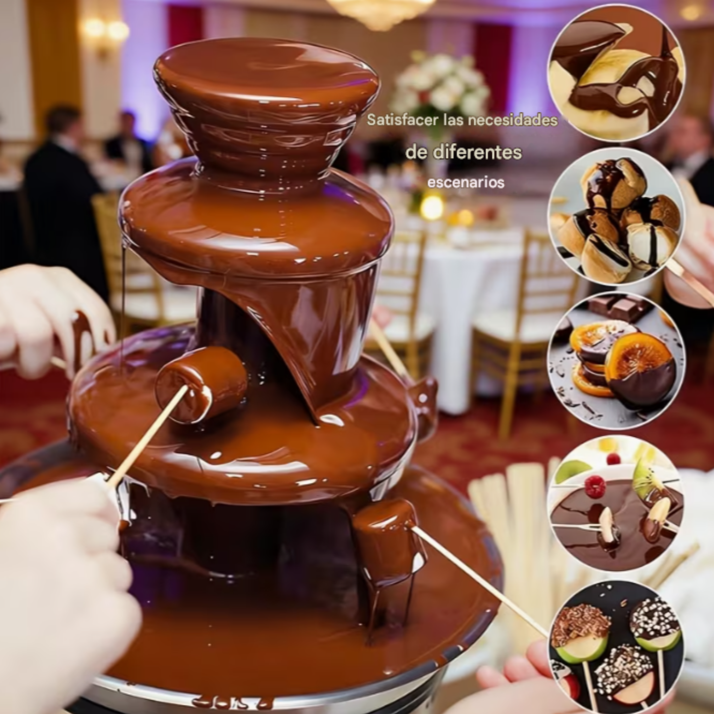 Mini Fuente de Chocolate de Tres Capas