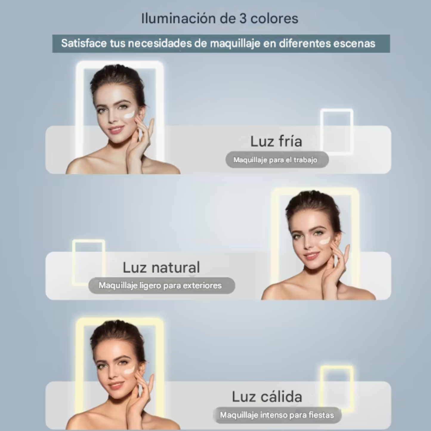Espejo de Maquillaje Recargable para Viaje