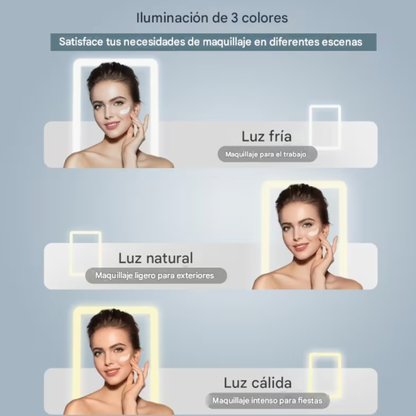 Espejo de Maquillaje Recargable para Viaje