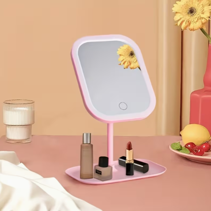 Espejo de maquillaje con luz LED