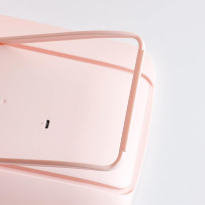 Espejo de Maquillaje Portátil Recargable con Luz y Cuernos