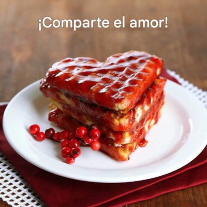 Mini Waflera Eléctrica Antiadherente Forma De Corazón