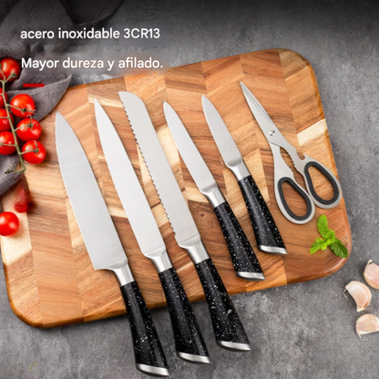 Set de cuchillos con base x6