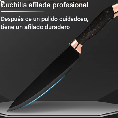 Set 8 piezas de cuchillo con tijera y afilador