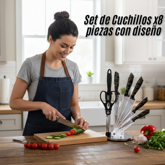 Set de Cuchillos x8 piezas con diseño