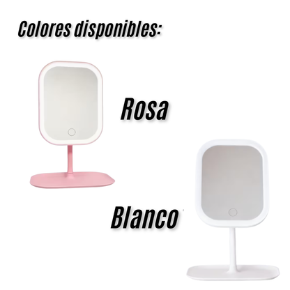 Espejo de maquillaje con luz LED