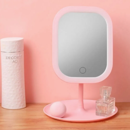 Espejo de maquillaje portátil recargable