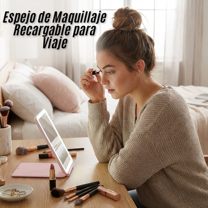 Espejo de Maquillaje Recargable para Viaje