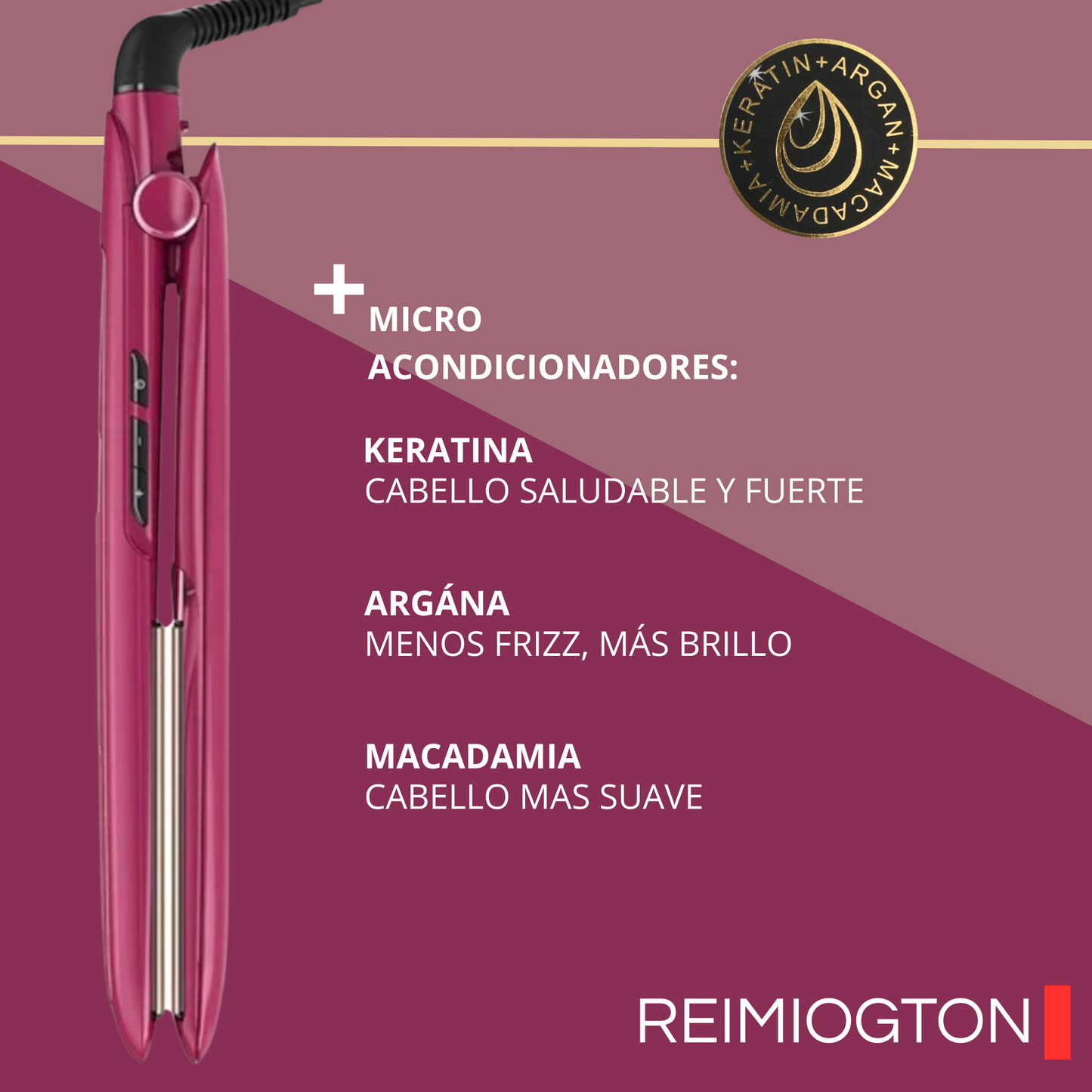 Plancha para cabello triple infusión