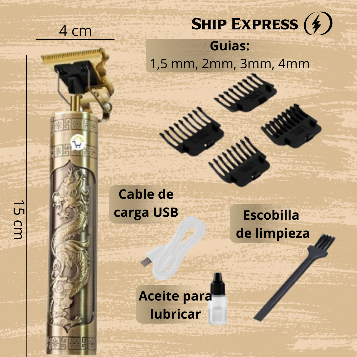 Máquina Patillera Buda Dorada Cortadora Pelo