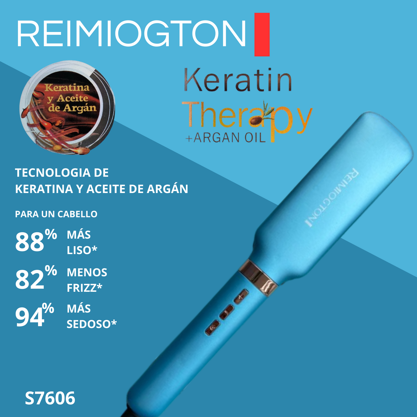 Plancha Cabello Keratin Therapy Argan Oil